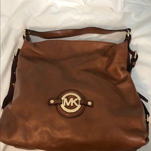 MICHAEL KORS tan leather hobo  bag